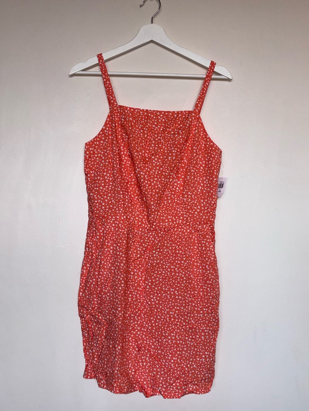Old Navy Coral Floral Spaghetti-Strap Romper